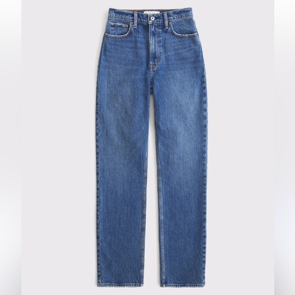 Abercrombie & Fitch Denim - Abercrombie & Fitch Women's 90s Straight Ultra High Rise Leg Blue Jeans